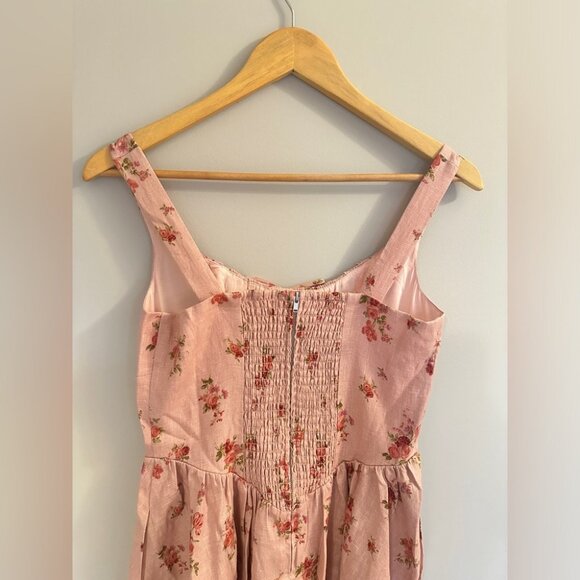 NWT Reformation Balia Linen Midi Dress in Tea Time Pink Floral | size 4 - Picture 15 of 15